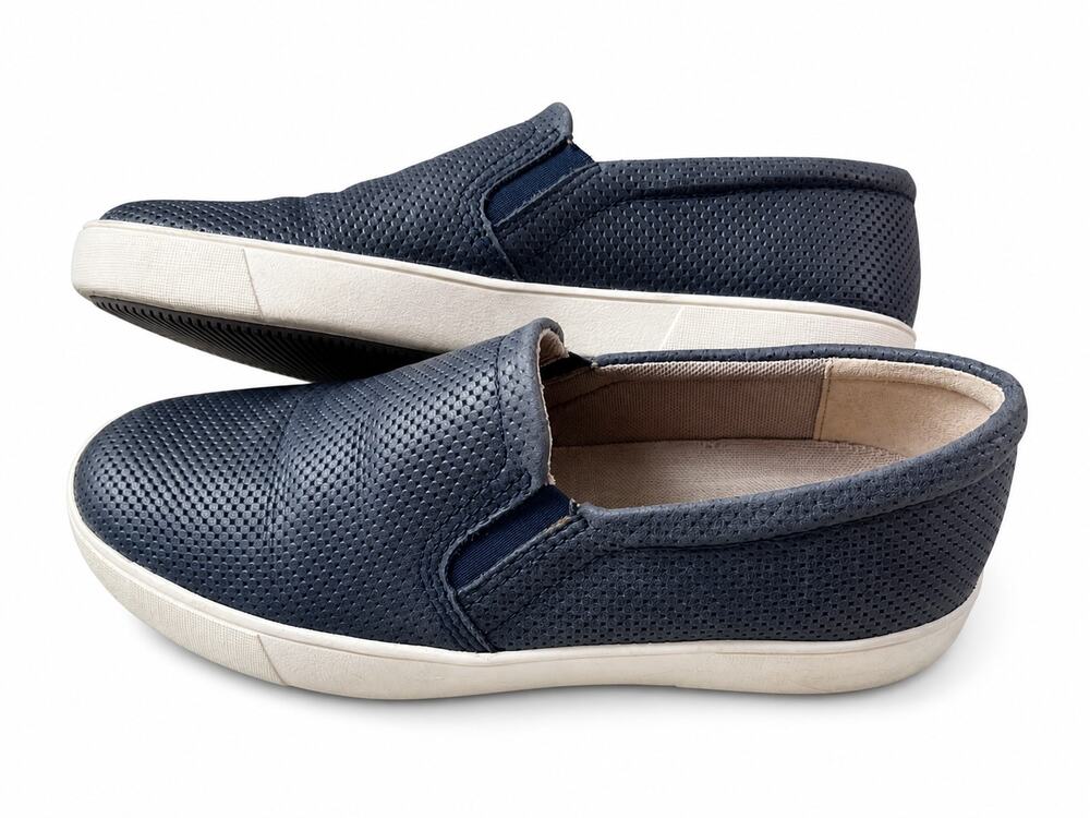 Naturalizer Marianne Slip On Sneakers Blue Perforated Leather Size 8.5